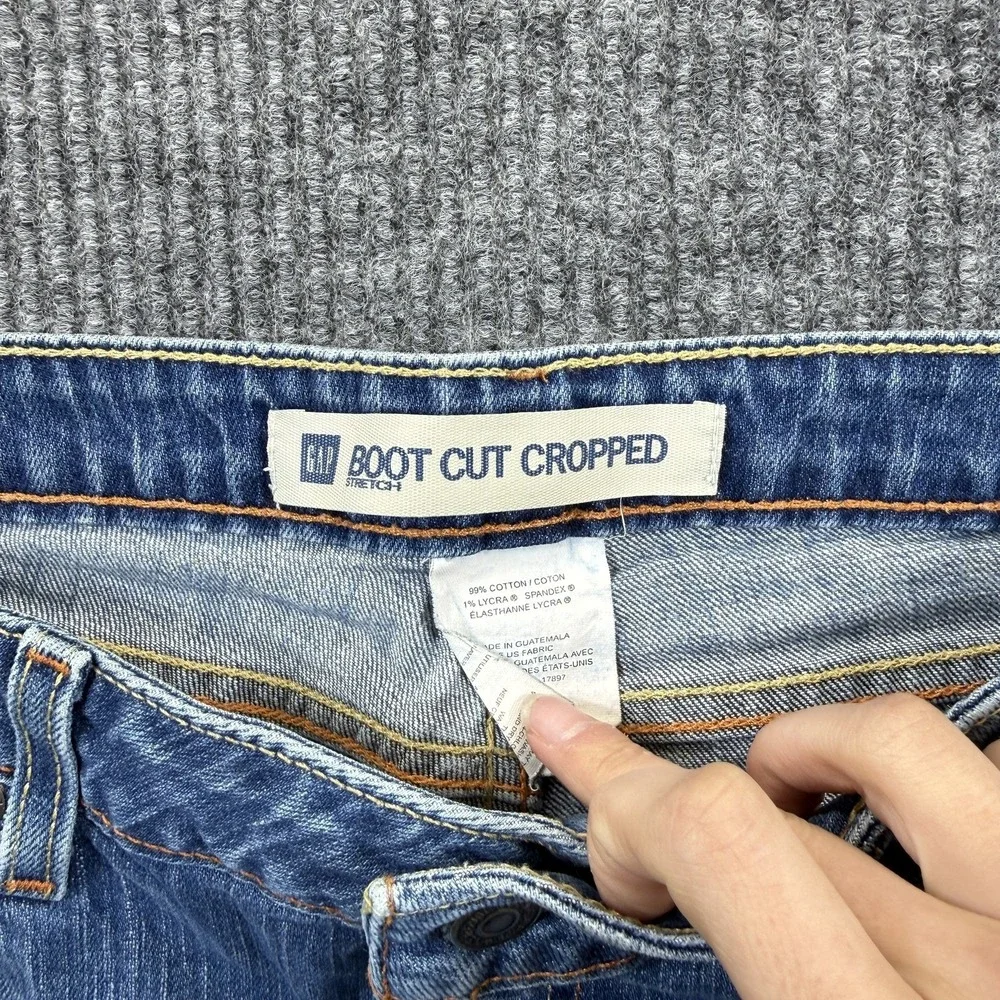 Gap Boot Cut Cropped Jeans Womens 14‎ Blue Med Wash Stretch Denim Regular 30x23